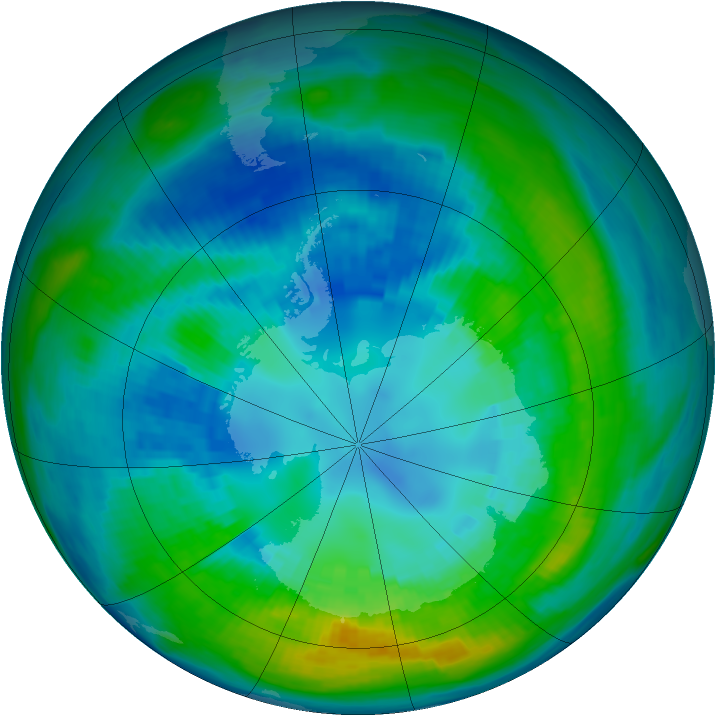 Antarctic ozone map for 17 April 1981